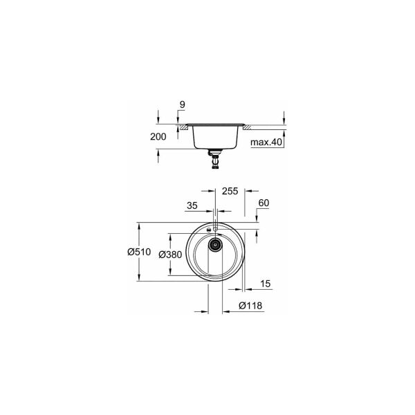 Grohe K200 Kompozit Eviye 31656At0