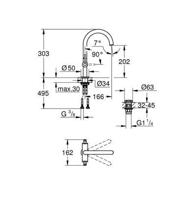 Grohe Atrio Yeni Çift Kumandalı Lavabo Bataryası - L 21022003