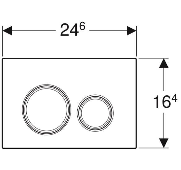 Geberit SIGMA21 Kumanda Kapağı, Çift Basmalı (Krom Basma Buton), Arduvaz - 115.884.JM.1