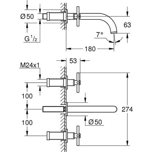 Grohe Atrio 3 Delikli Lavabo Bataryası 20164AL3