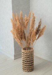 Hasır Örgü Vazo 2 li Set 30 cm ve 60 cm Yapay Çiçek Vazosu Dekoratif Saksı