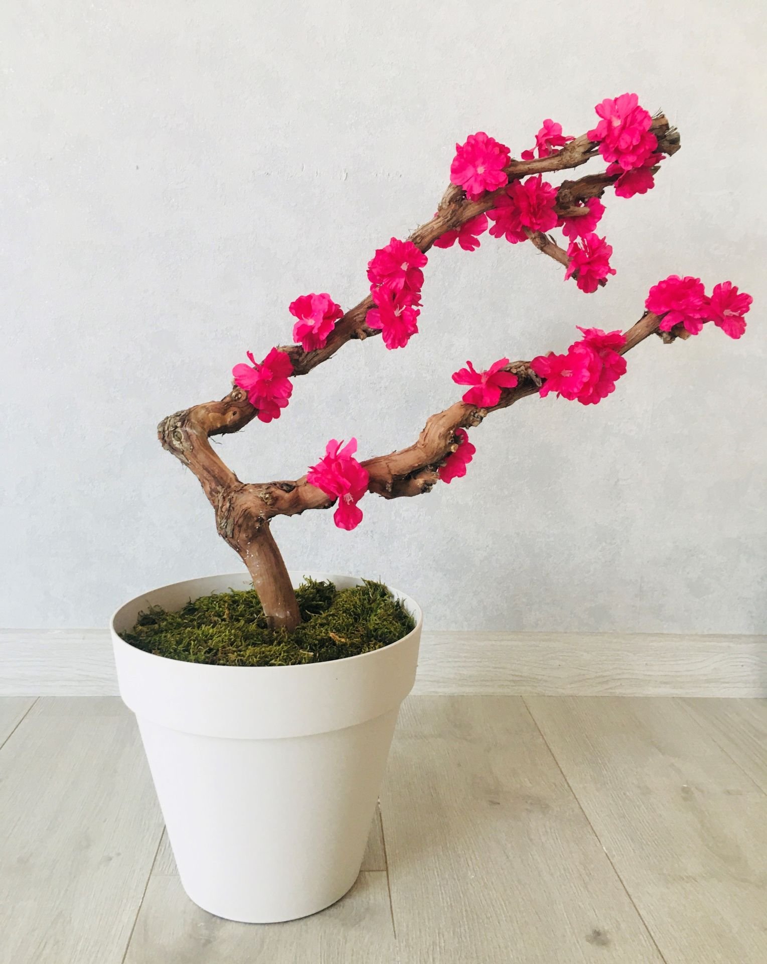 Yapay Çiçek 1 adet 40-80 cm Mor Bahar Dalı Yapay Bitki Ağaç Bonsai Ağacı