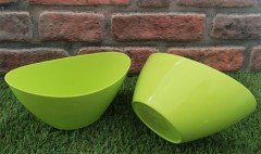 Renkli Aranjman Saksı 1,2 Lt 2 Adet Fıstık Yeşili Renk Kayık Model Plastik Saksı