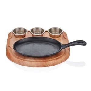 D.DEMİR OVAL SAPLI FAJİTA 21*15CM +SOSLUKLU NİHALE