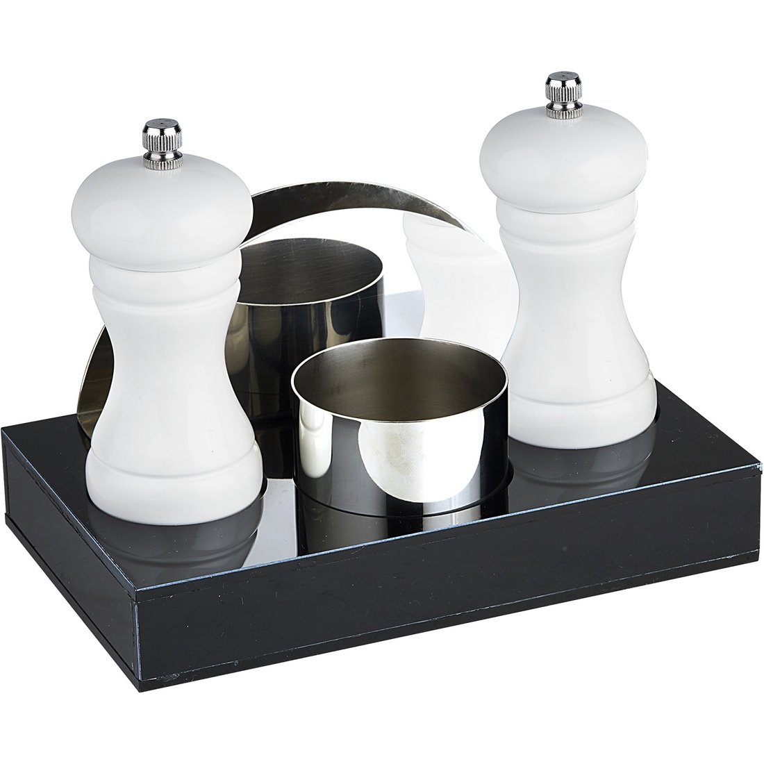 MENAJ SET 4'LÜ 20*12*H3 CM KIRMIZI-SİYAH BEYAZ BEYAZ