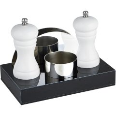 MENAJ SET 4'LÜ 20*12*H3 CM KIRMIZI-SİYAH BEYAZ BEYAZ