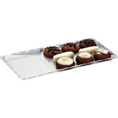 POLİCARBON PASTANE TEŞHİR TEPSİ (15*30 CM) ŞEFFAF-SİYAH-BEYAZ