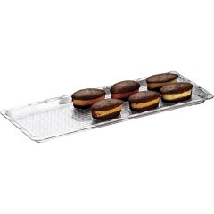 POLİCARBON PASTANE TEŞHİR TEPSİ (10*30 CM)  ŞEFFAF-SİYAH-BEYAZ