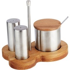 TUZLUK BAHARATLIK TAKIMI STANDLI 3'LÜ 16*11 CM MAT