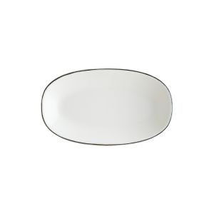 RETRO BLACK GOURMET OVAL KAYIK TABAK 15*8.5 CM