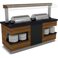 SÜMELA SICAK SERVİS ÜNİTESİ NEFESLİKLİ 3X1/1 GN CHAFİNG DİSH 2400*900*900/1550