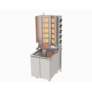 DUVARA MONTE DÖNER MAKİNESİ GAZLI-10 RADYANLI-HAREKETLİ-ALT ARABALI LPG
