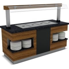 SÜMELA SICAK SERVİS ÜNİTESİ BENMARİ NEFESLİKLİ 5X1/1 GN 2400*900*900/1550