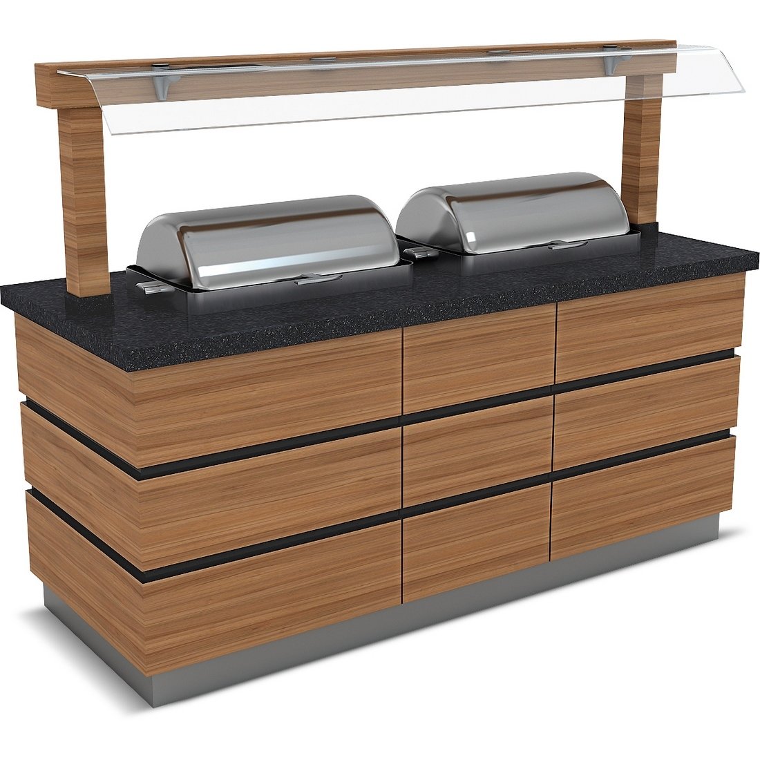 KAPADOKYA SICAK SERVİS ÜNİTESİ NEFESLİKLİ 2X1/1 GN CHAFİNG DİSH 1800*900*900/1550