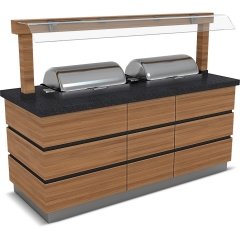 KAPADOKYA SICAK SERVİS ÜNİTESİ NEFESLİKLİ 2X1/1 GN CHAFİNG DİSH 1800*900*900/1550