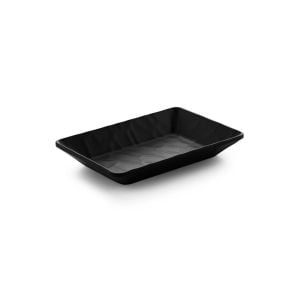 PORELİN RÖLYEFLİ KÖŞELİ KAYIK 12*8 CM SİYAH