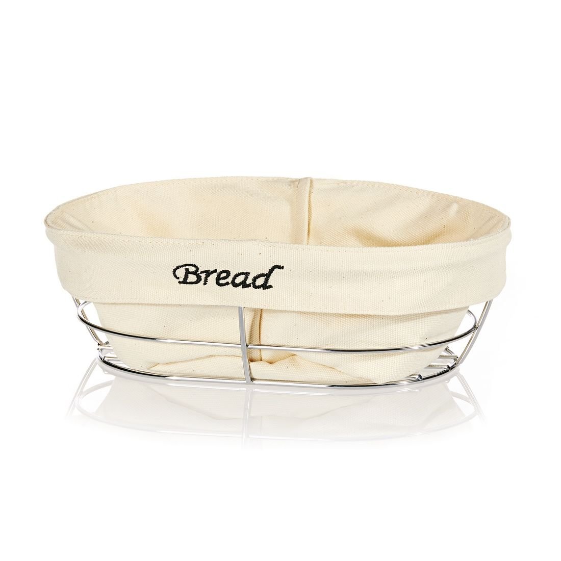 BEYAZ BEZLİ OVAL EKMEK SEPETİ 26*17*6,5  CM