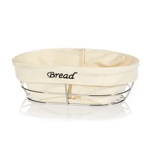 BEYAZ BEZLİ OVAL EKMEK SEPETİ 26*17*6,5  CM