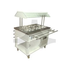SALADBAR ORTA TİP HAREKETLİ AHŞAP 3*GN 1/1 ELK.