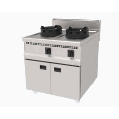 WOK OCAK DOLAPLI ÇİFT BEKLİ 800*900*850 MM. NG-LPG.