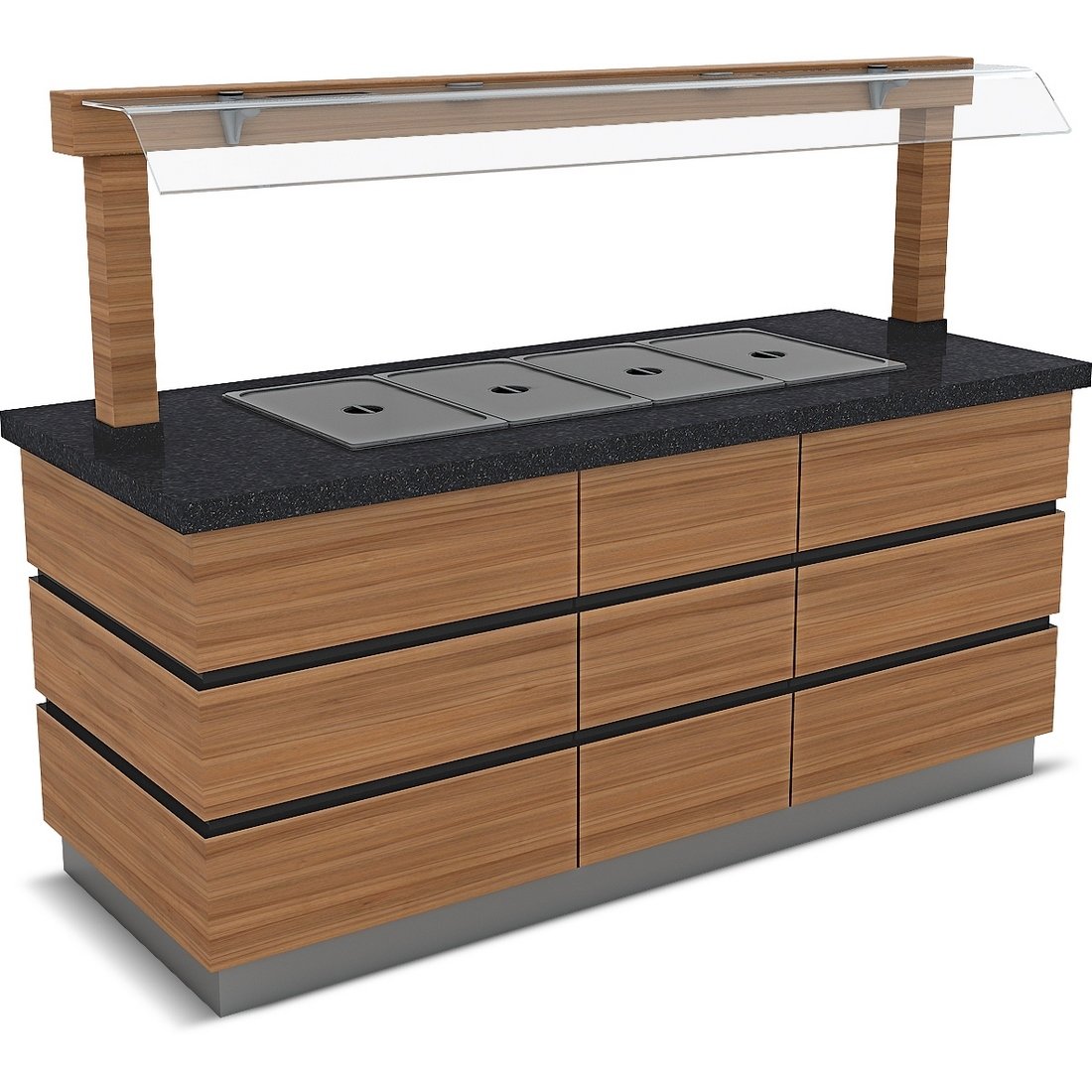 KAPADOKYA SICAK SERVİS ÜNİTESİ BENMARİ NEFESLİKLİ 2X1/1 GN 1200*900*900/1550