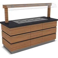 KAPADOKYA SICAK SERVİS ÜNİTESİ BENMARİ NEFESLİKLİ 2X1/1 GN 1200*900*900/1550