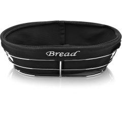 SİYAH BEZLİ OVAL EKMEK SEPETİ 26*17*6,5 CM