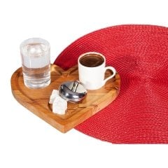 AHŞAP STANDLI KALPLİ T.KAHVE SUNUMU 20*18*1,8 CM