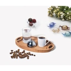 AHŞAP STANDLI TÜRK KAHVE SUNUM SETİ 25*15*1,8 CM