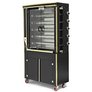 PİLİÇ KİZARTMA MAKİNESİ - ELEKTRİKLİ, DOLAPLI,STATİK BOYALI-GOLD SACLI