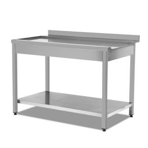 BULAŞIK MAKİNASI ÇIKIŞ TEZGAHI TABAN RAFLI (SAG) 900*750*870MM