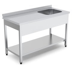 TEK EVYELİ ALT RAFLI TEZGAH SOL 1200*600*850