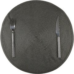 AMERİKAN SERVİS YUVARLAK PVC SİYAH 38 CM