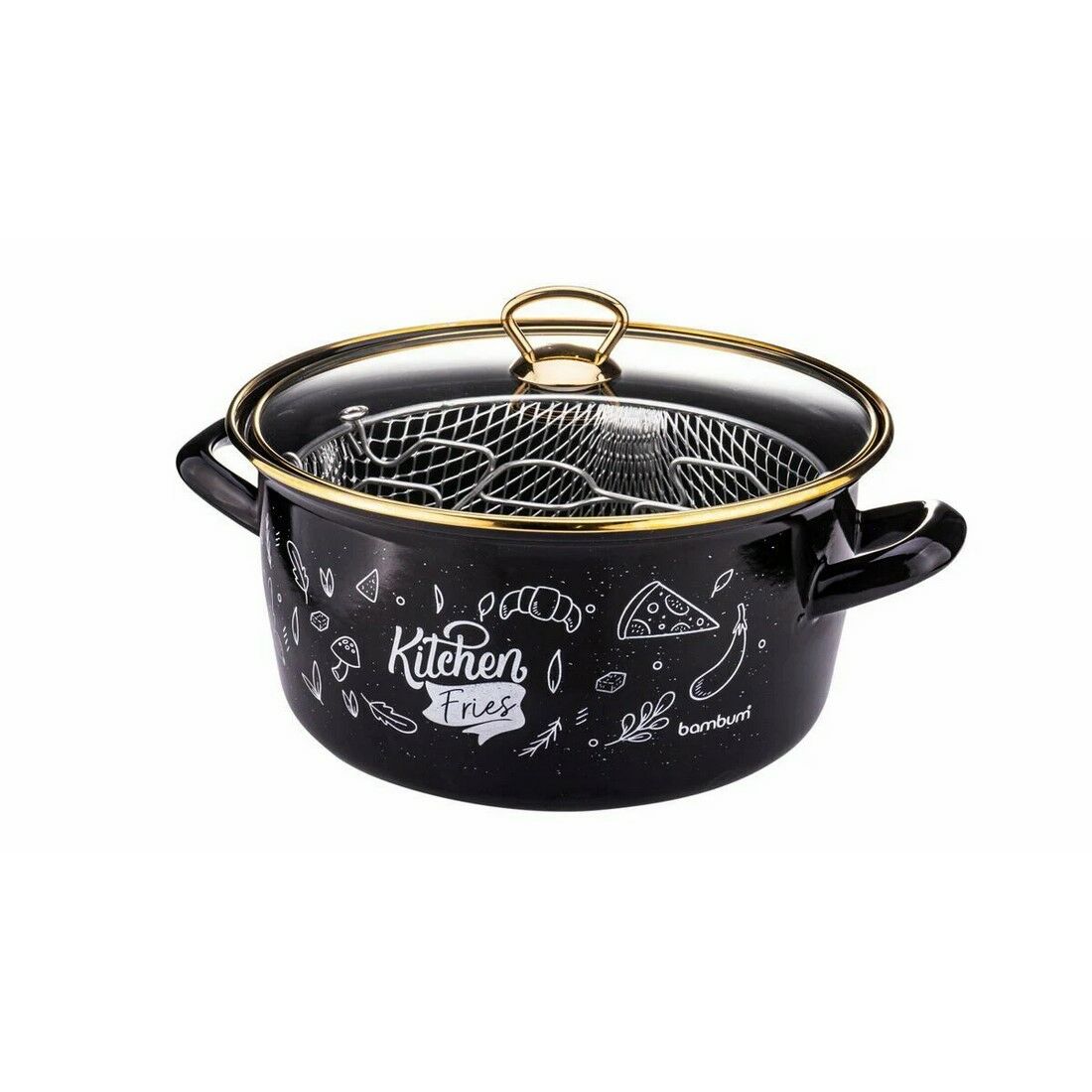 DARKY - KIZARTMA TENCERESİ SİYAH KİTCHEN 22 CM