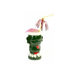 CERAMIC TIKI MUG 8,5*H:16,5410 CC YEŞİL