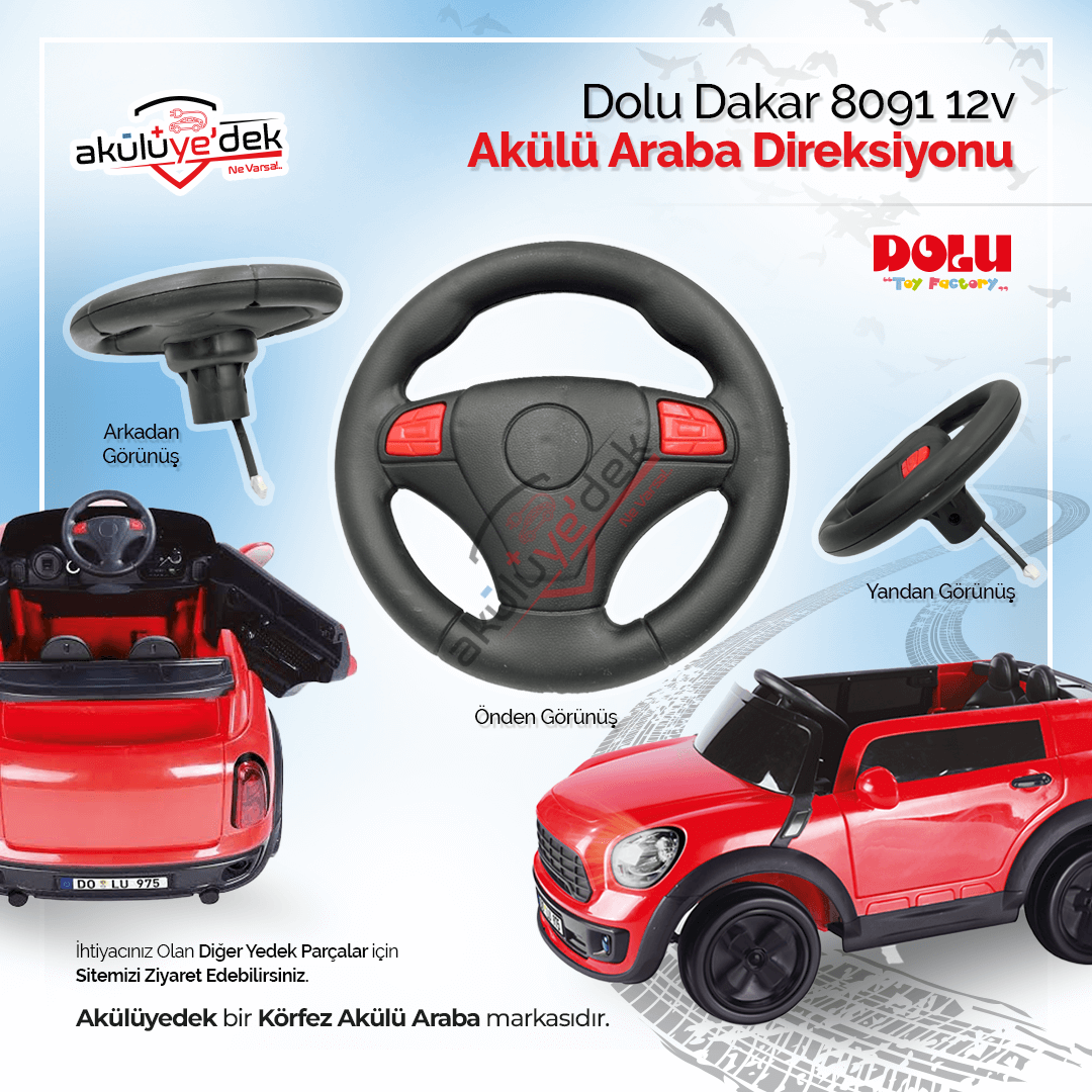 Dolu Dakar 8091 12v Akülü Araba Direksiyonu
