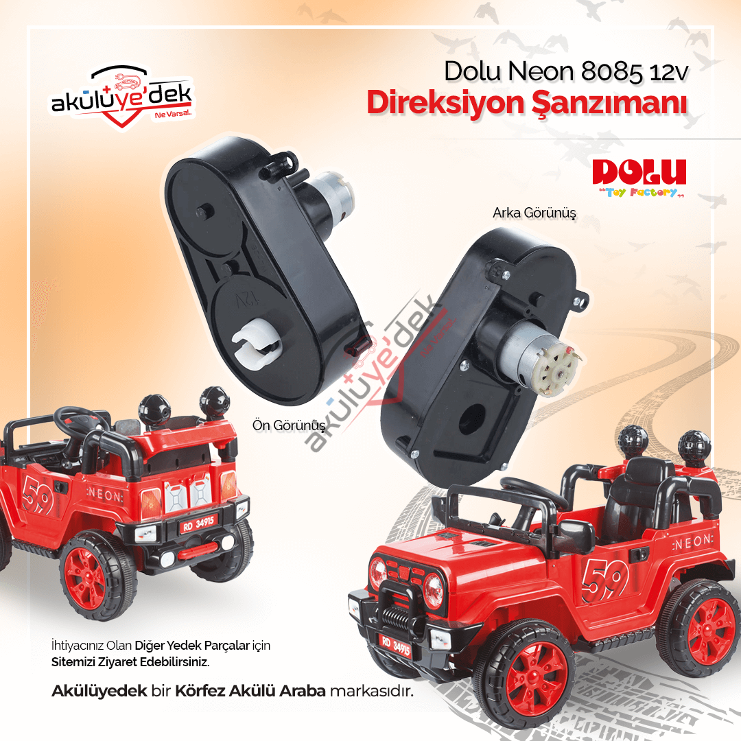 DOLU Neon 8085 12v Akülü Araba Direksiyon Şanzımanı