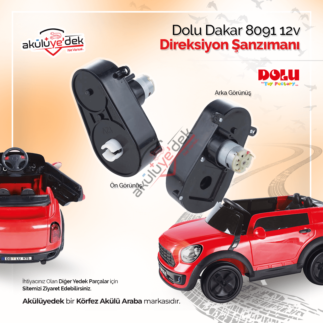 DOLU Dakar 8091 12v Akülü Araba Direksiyon Şanzımanı