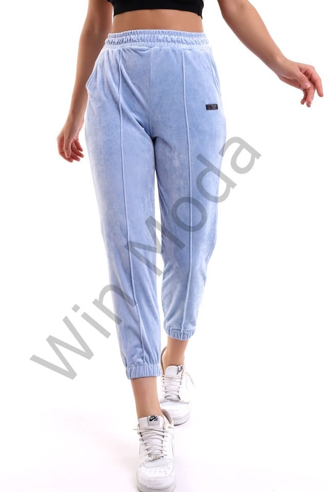 KADİFE EŞOFMAN ALTI JOGGER KALIP XL - MAVİ