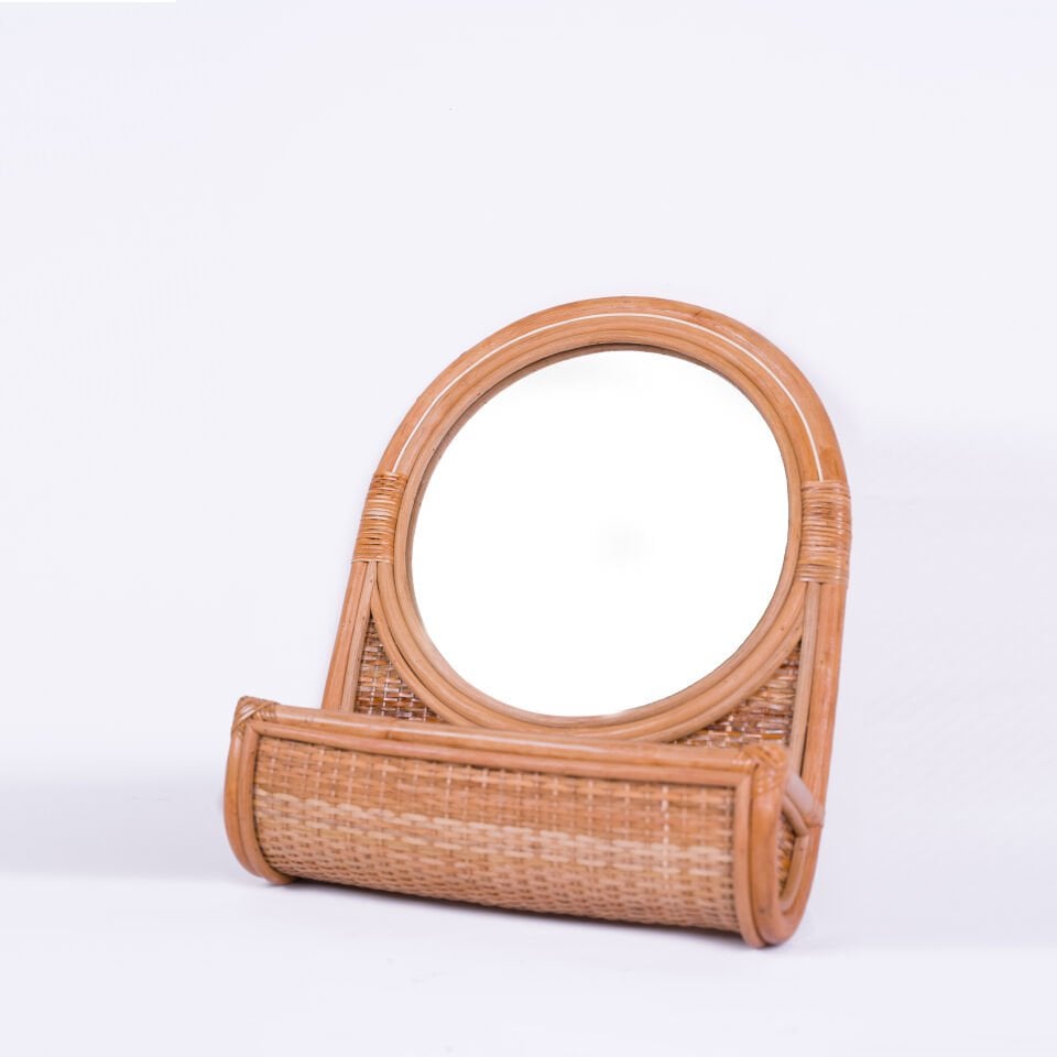 OLR284 LEDA RATTAN AYNA 48X38X14 CM OIA LIGHT