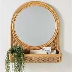 OLR284 LEDA RATTAN AYNA 48X38X14 CM OIA LIGHT