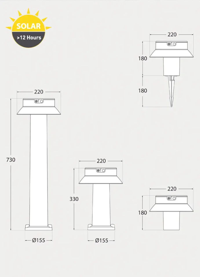 JOSEPHA 160 BLACK SOLAR LED 150 PIR CCT SET OPAL