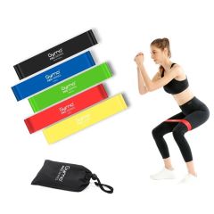 Gymo Pro Series Çantalı Direnç Bandı Fitness Pilates Esnetme Lastiği 5'li Set Gökkuşağı