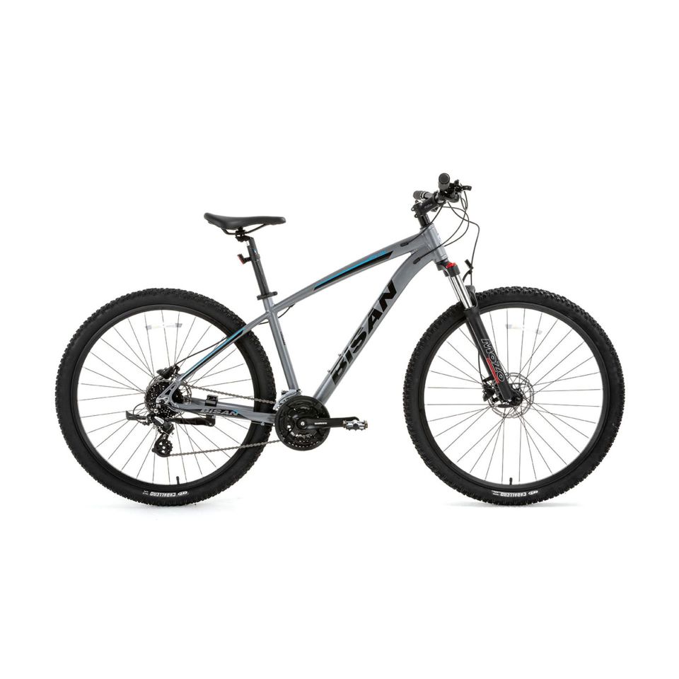 BİSAN MTX 7300 27,5 Jant 24 Vites HD Dağ Bisikleti MTB Mat Gri - Mavi 17''/43CM