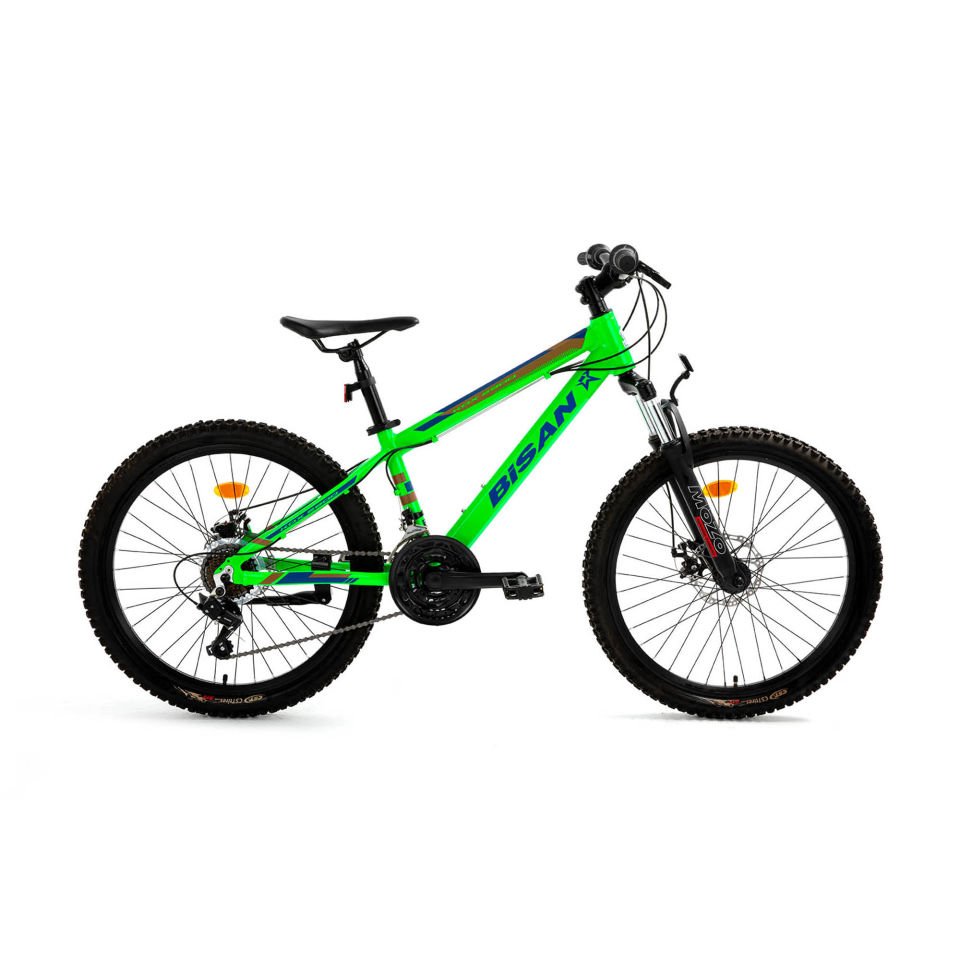 BİSAN KDX 2900 D 24'' 21V MD Dağ Bisikleti Neon Yeşil 32CM