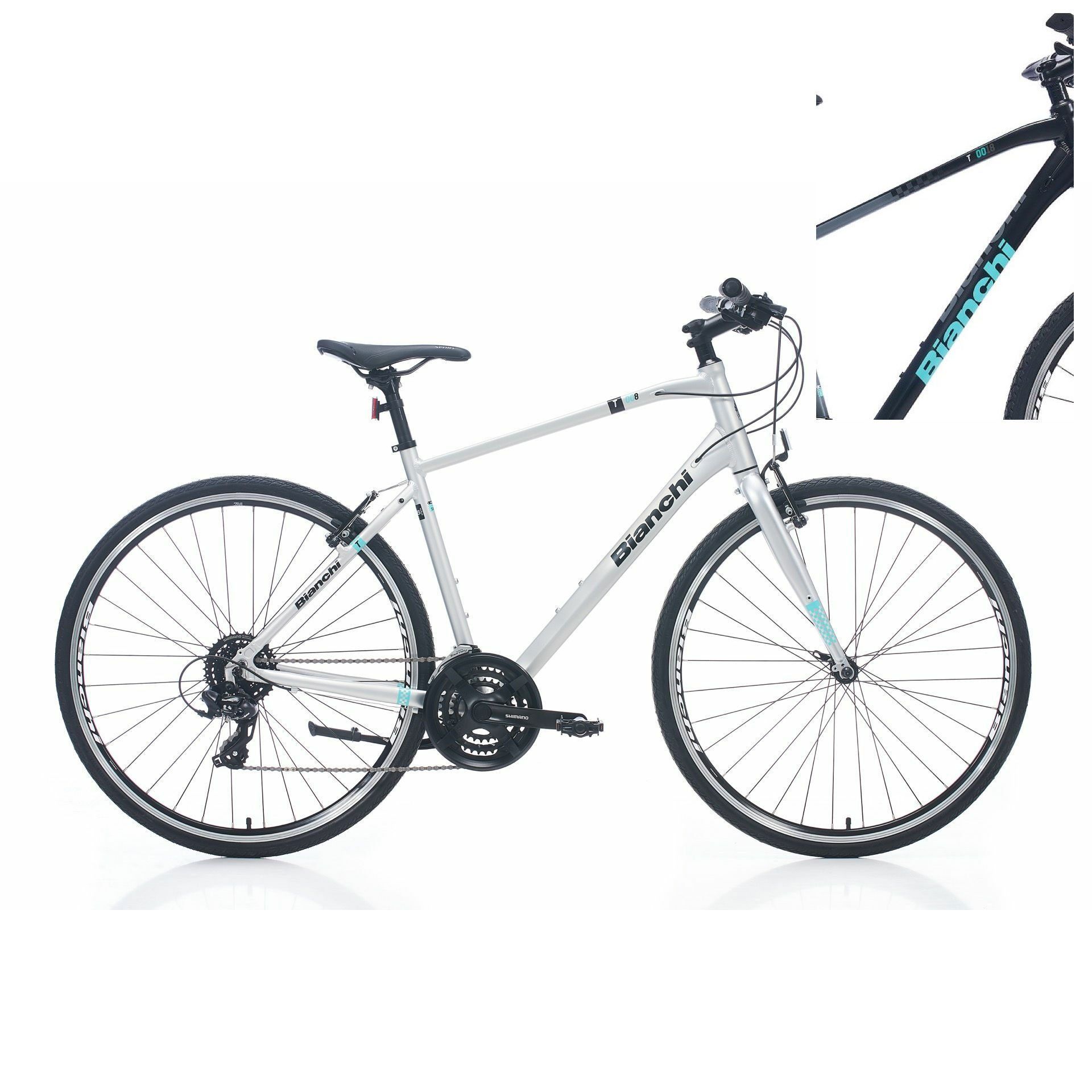 Bianchi T008 24V VB Trekking Bisiklet Mat Siyah - Celeste 50CM