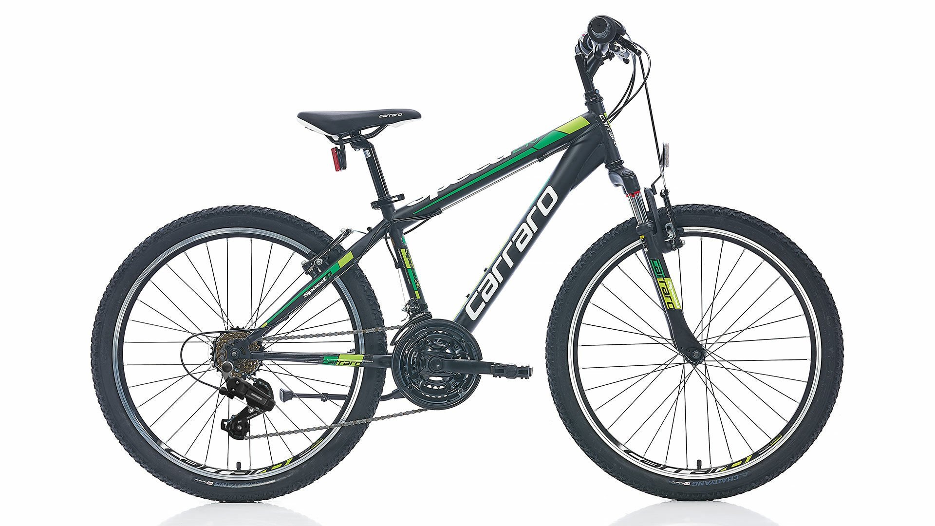 CARRARO Speed 240 24'' 21V VB Dağ Bisikleti MTB Mat Siyah - Yeşil 36CM