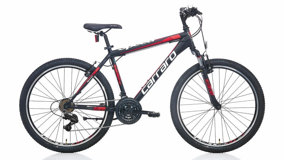 CARRARO Speed 260 26'' 21V VB Dağ Bisikleti MTB Mat Siyah - Kırmızı 41CM