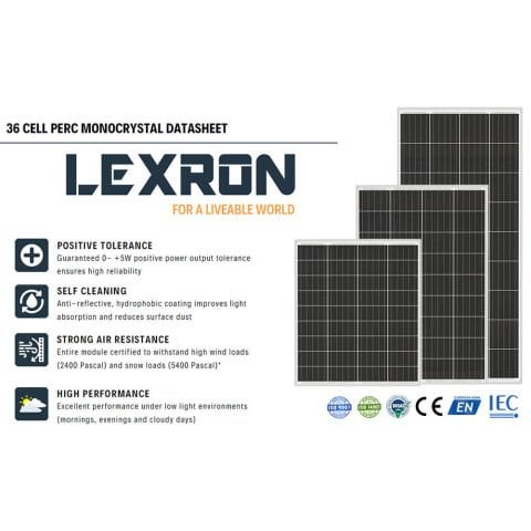 Lexron Monokristal Güneş Paneli 205W (36 Cell)