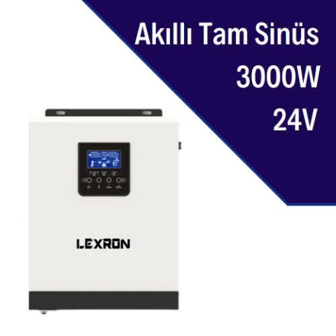 Lexron Tam Sinüs Akıllı İnverter 3KVA 3000W 24V